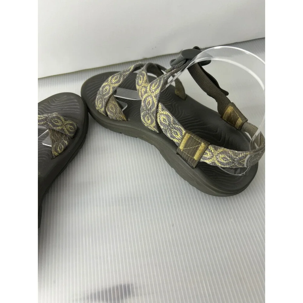 Chaco Z Cloud 2 Womens Athletic Sandals  Gray Yellow Geometric Strappy 7